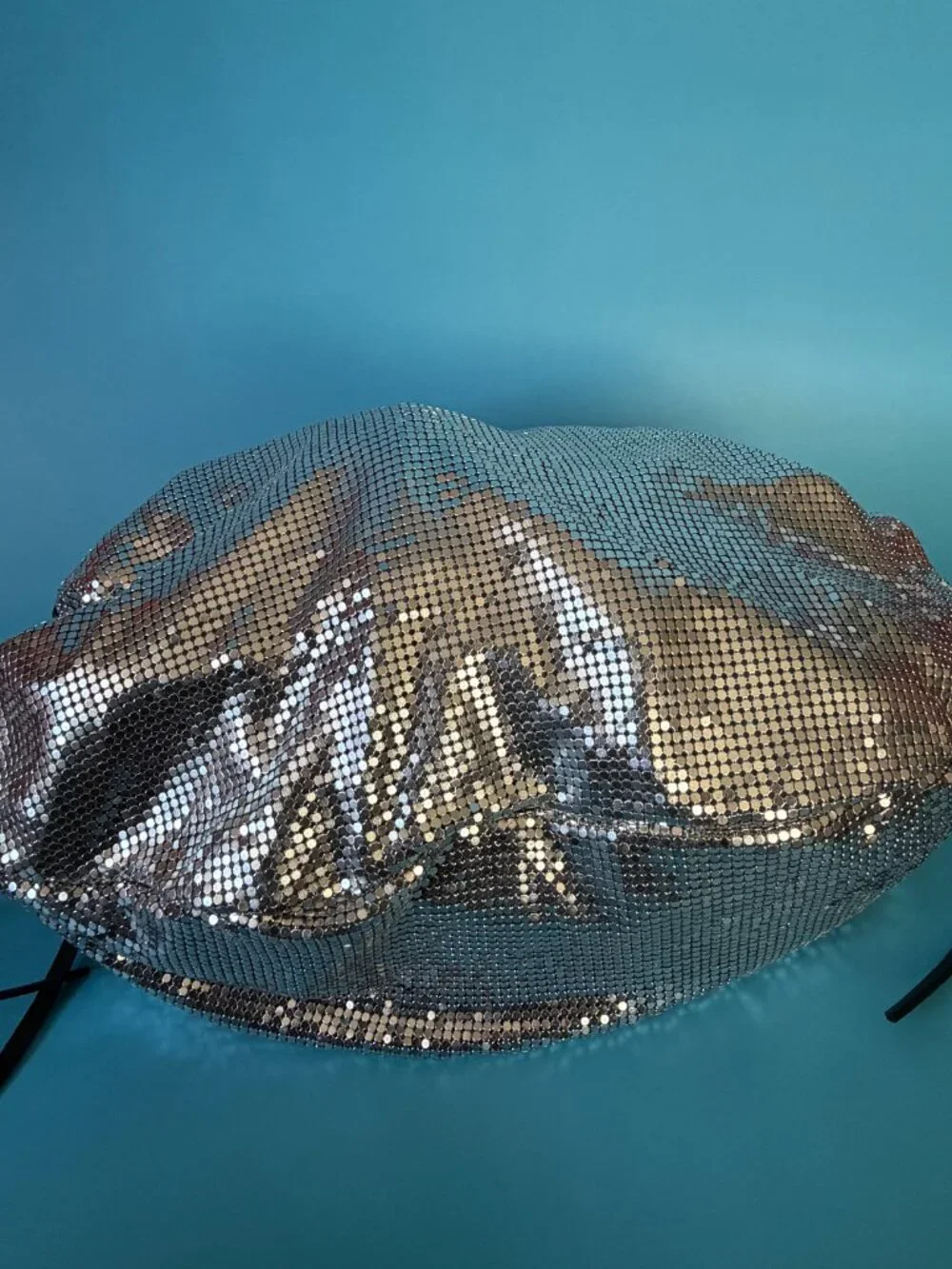 Baby Phat Y2K Silver Aluminum Metal Mesh Crescent Hobo Bag Vintage Y2K
